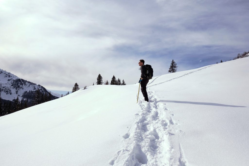 Hochfuegen Austria Winter Hiking Zillertal Mountains Snow