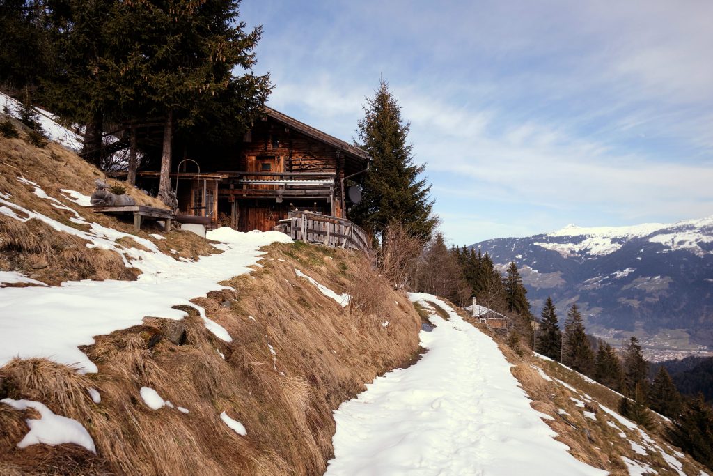 Hochfuegen Austria Winter Hiking Zillertal Mountains Snow